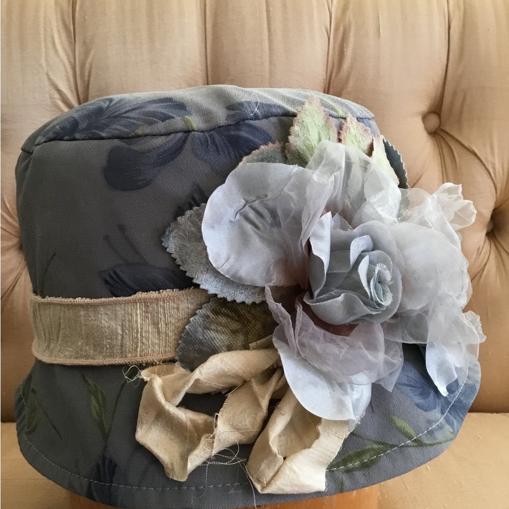 Elena Collection OOAK Girls Couture Floral Hat Editorial Derby Hat Silk Decor
